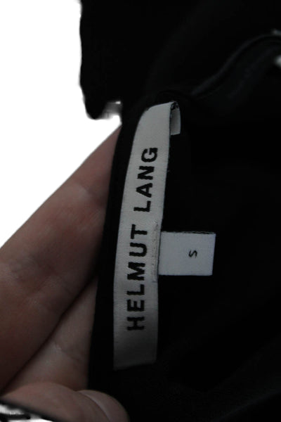Helmut Lang Women Basic Black Long Sleeve Round Neck Blouse Size S