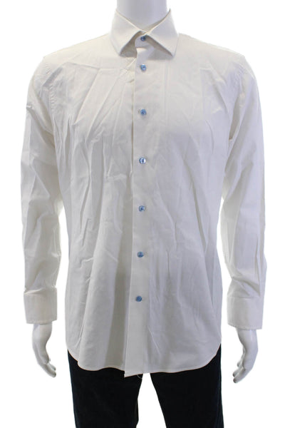 The Men's Store at Bloomingdale's Mens Collared Button-Down Shirt White Size 32