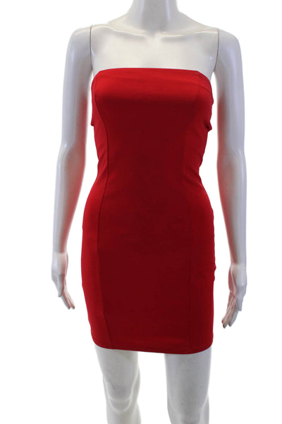 Blue Blush Womens Bodycon Mini Dress Red Tie Sleeveless Size S