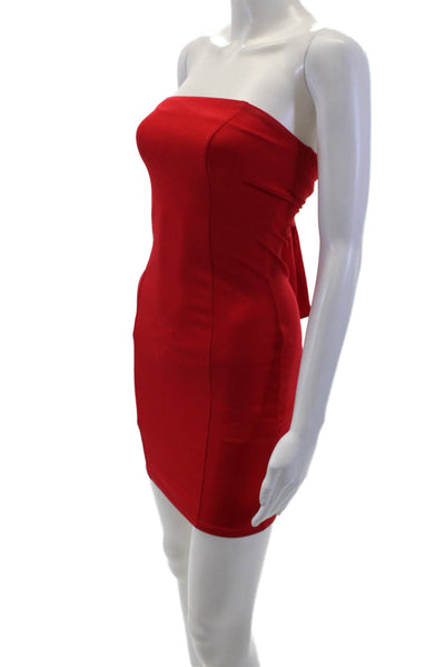 Blue Blush Womens Bodycon Mini Dress Red Tie Sleeveless Size S