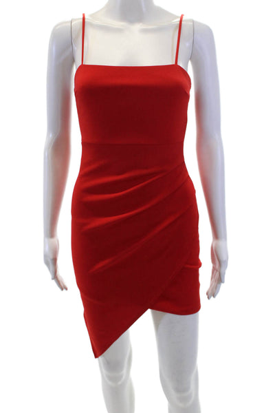 Blue Blush Women Bodycon Mini Red Sleeveless Square Neck Dress Size S