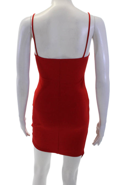 Blue Blush Women Bodycon Mini Red Sleeveless Square Neck Dress Size S