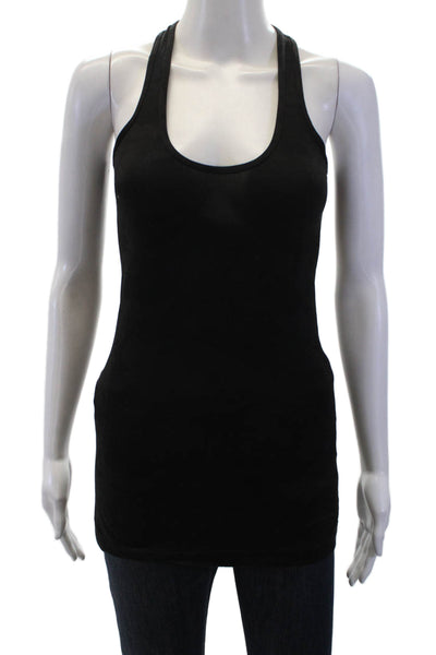 Lululemon Women Basic Black Tank Nylon Blend Round Neck Sleeveless Size 2