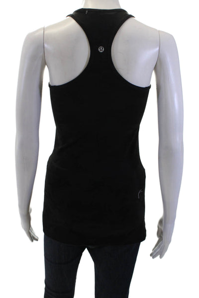 Lululemon Women Basic Black Tank Nylon Blend Round Neck Sleeveless Size 2