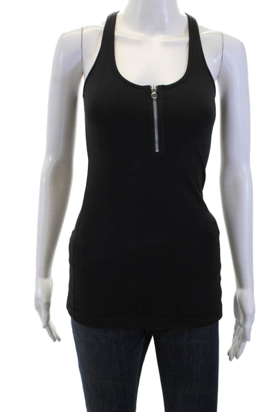 Lululemon Women Black Basic Tank Round Neck Nylon Blend Size 2