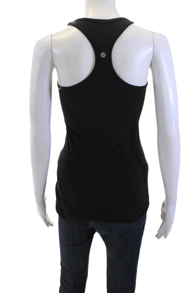 Lululemon Women Black Basic Tank Round Neck Nylon Blend Size 2
