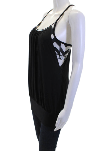 Lululemon Womens Active Tank Top Geometric Nylon Blend Scoop Neck Size S