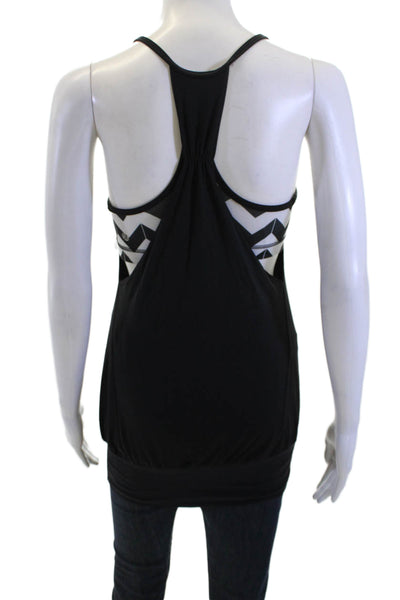 Lululemon Womens Active Tank Top Geometric Nylon Blend Scoop Neck Size S