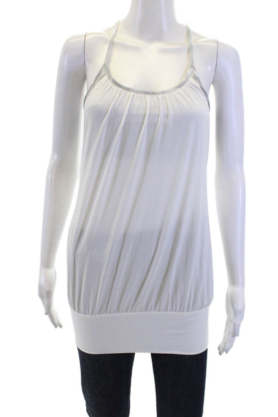 Lululemon Women White Nylon Blend Sleeveless Camisole Round Neck Size S