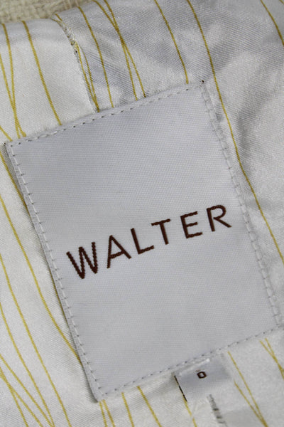 Walter Womens Beige Trench Coat Collared 3/4 Sleeve Button Size 0