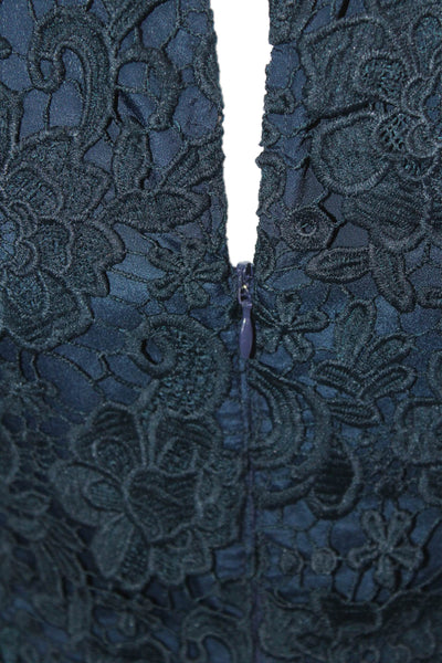 J Crew Women Petite Sheath Floral Dark Blue Sleeveless Dress Size 6