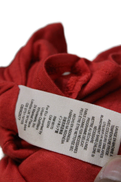 Free People Womens Mini Tank Dress Red Mock Neck Rayon Sleeveless Size S