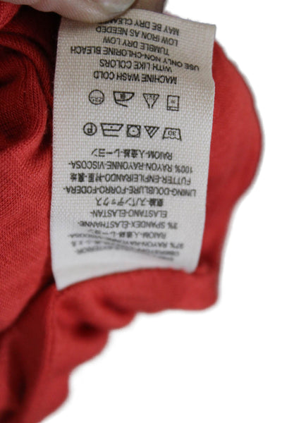 Free People Womens Mini Tank Dress Red Mock Neck Rayon Sleeveless Size S