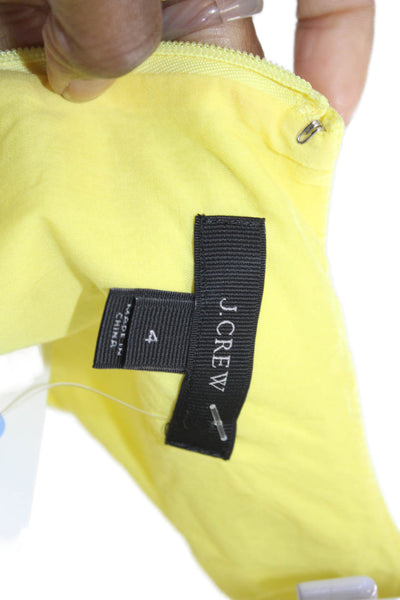 J Crew Womens Fit & Flare Sundress Yellow Cotton Crew Neck Sleeveless Size 4