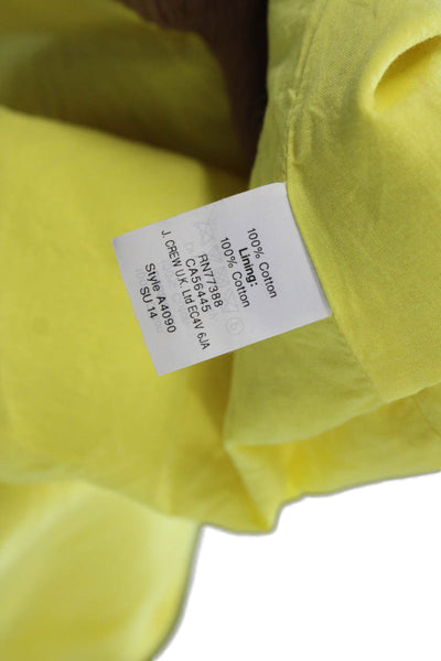 J Crew Womens Fit & Flare Sundress Yellow Cotton Crew Neck Sleeveless Size 4