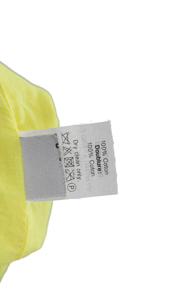 J Crew Womens Fit & Flare Sundress Yellow Cotton Crew Neck Sleeveless Size 4