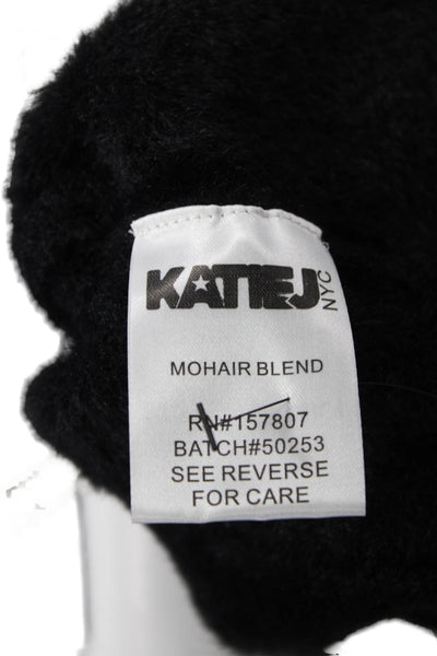 Katie J Unisex Black V-Neck Short Sleeve Cardigan Sweater Button Size M