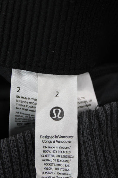Lululemon Women Cropped Ankle Pants Dark Gray Striped Size 2