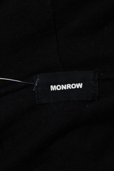 Monrow Women Black Full-Zip Hoodie Rayon Cotton Spandex Size XS