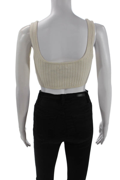 Wilfred Women Cropped Striped Square Neck Tank Beige Size 2XS