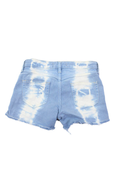 Isabel Marant Womens Tie-Dye Print Low-Rise Denim Shorts Blue Size 36