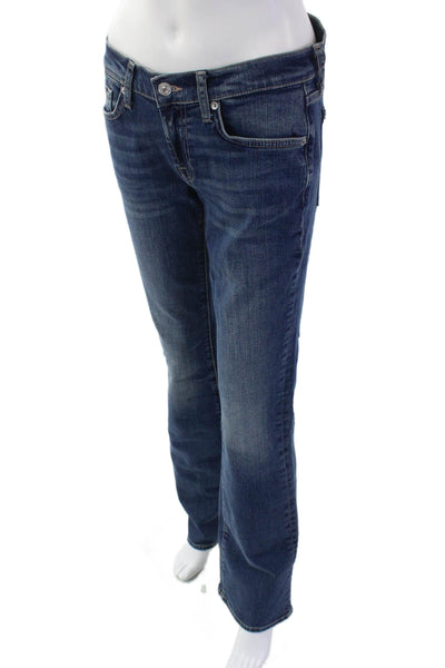 7 For All Mankind Womens Bootcut Dark Blue Jeans Button Mid Rise Size 27