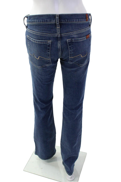 7 For All Mankind Womens Bootcut Dark Blue Jeans Button Mid Rise Size 27