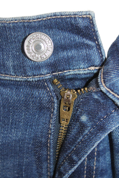 7 For All Mankind Womens Bootcut Dark Blue Jeans Button Mid Rise Size 27