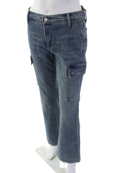 Joes Women Bootcut Cargo Jeans Blue Button Mid Rise Size 26