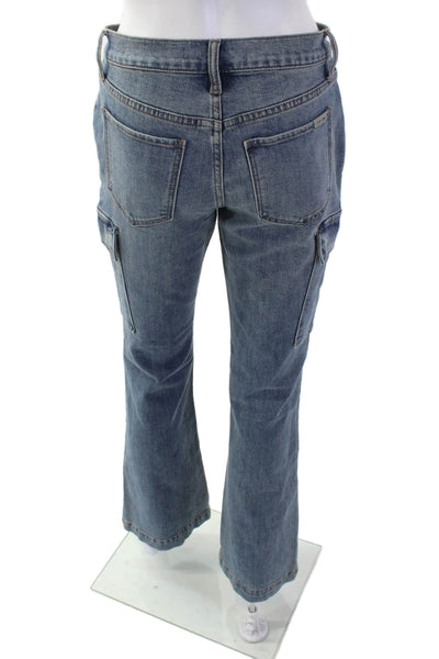 Joes Women Bootcut Cargo Jeans Blue Button Mid Rise Size 26
