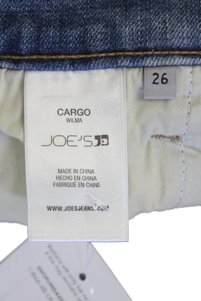 Joes Women Bootcut Cargo Jeans Blue Button Mid Rise Size 26