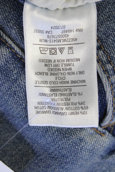 Joes Women Bootcut Cargo Jeans Blue Button Mid Rise Size 26