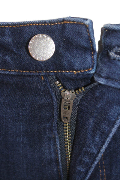 L'Agence Women Dark Blue Straight Jeans High Rise Button Size 25