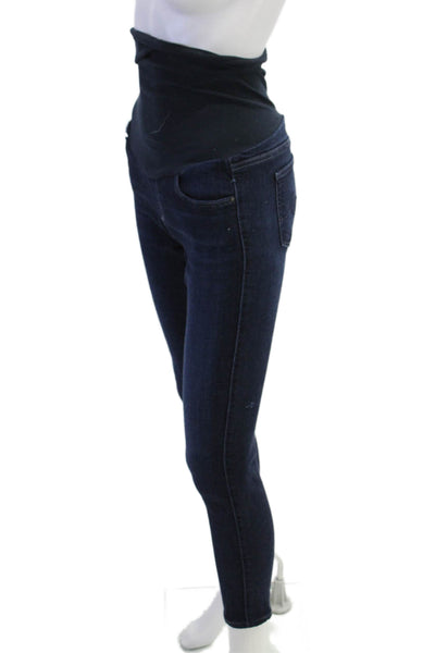AG Adriano Goldschmied Womens Ankle Skinny Maternity Jeans Black Size 28