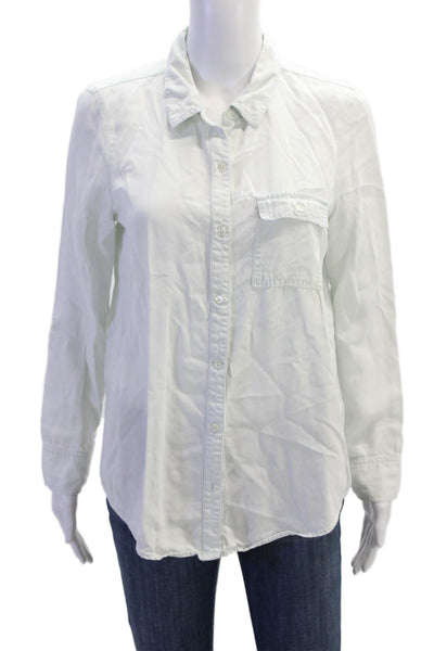 Soft Joie Women Basic Button-Up Collared Long Sleeve White Lyocell Size S