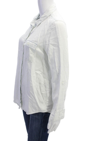 Soft Joie Women Basic Button-Up Collared Long Sleeve White Lyocell Size S
