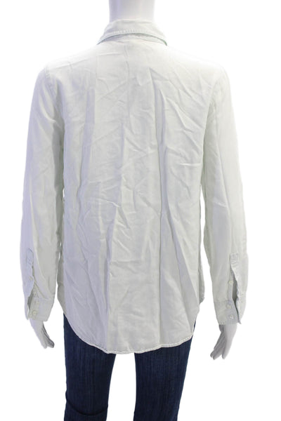 Soft Joie Women Basic Button-Up Collared Long Sleeve White Lyocell Size S