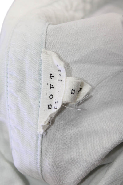 Soft Joie Women Basic Button-Up Collared Long Sleeve White Lyocell Size S