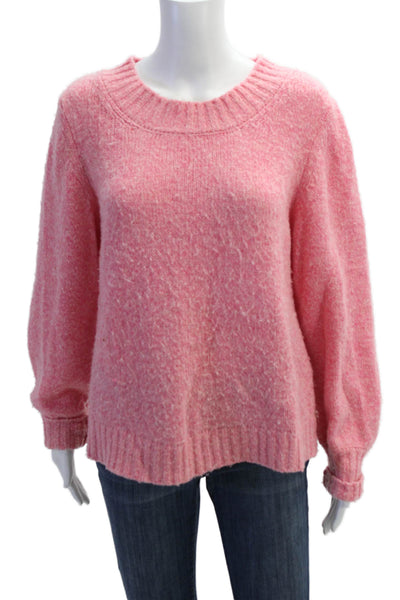 Xirena, Women Pullover Pink Crew Neck Long Sleeve Size L