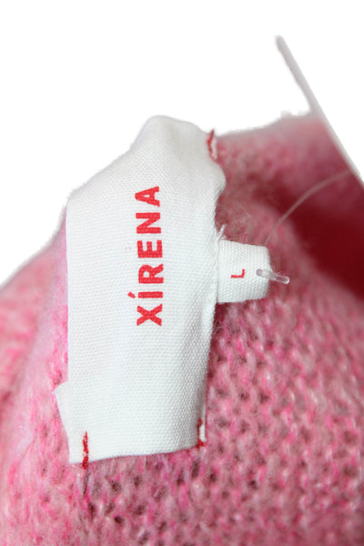 Xirena, Women Pullover Pink Crew Neck Long Sleeve Size L
