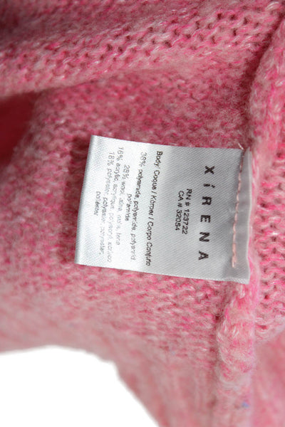 Xirena, Women Pullover Pink Crew Neck Long Sleeve Size L