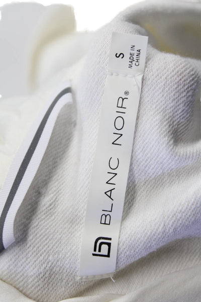 Blanc Noir Women White Designer Drawstring Jacket Long Sleeve Size S