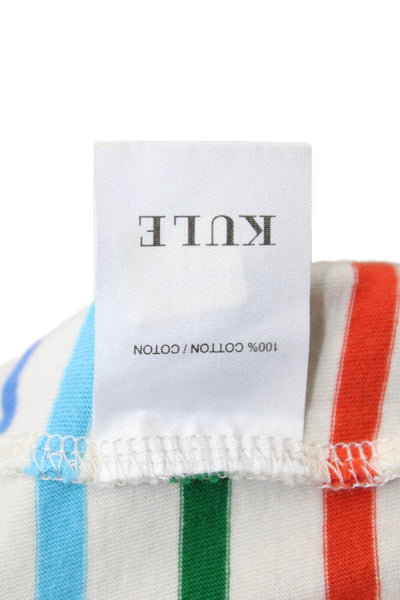 Kule Women Jersey Striped Sleeveless Crewneck Tank Cotton Multi-Color Size M