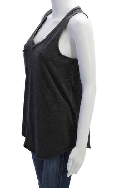 Z Supply Women Basic V-Neck Tank Dark Gray Sleeveless Size M