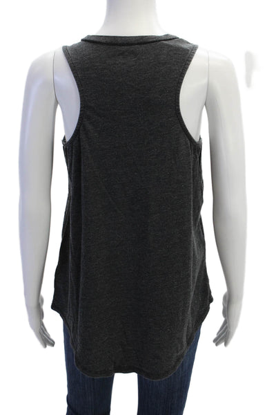 Z Supply Women Basic V-Neck Tank Dark Gray Sleeveless Size M