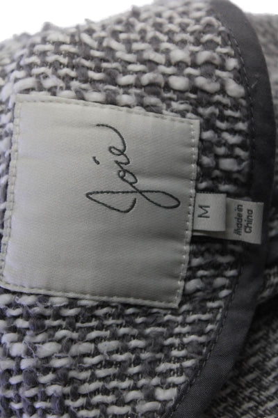 Joie Women Gray Jacket Zip Long Sleeve Round Neck Size M