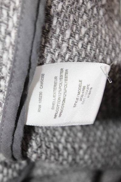 Joie Women Gray Jacket Zip Long Sleeve Round Neck Size M