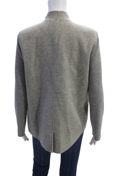 Halston Heritage Women Gray Wool Blend Jacket Long Sleeve Size M
