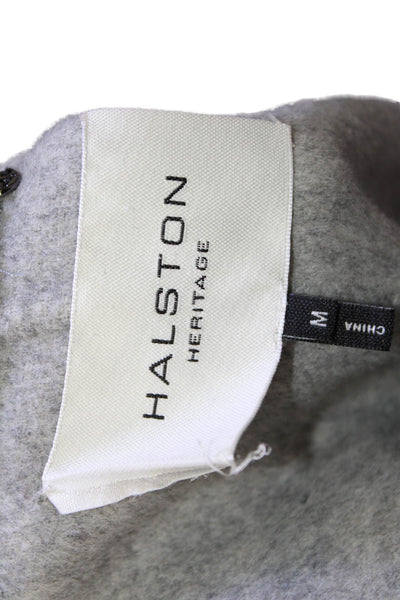 Halston Heritage Women Gray Wool Blend Jacket Long Sleeve Size M