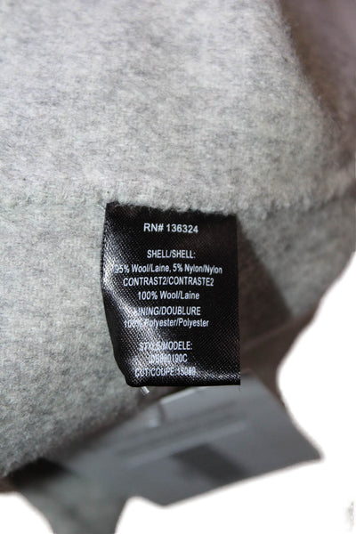 Halston Heritage Women Gray Wool Blend Jacket Long Sleeve Size M